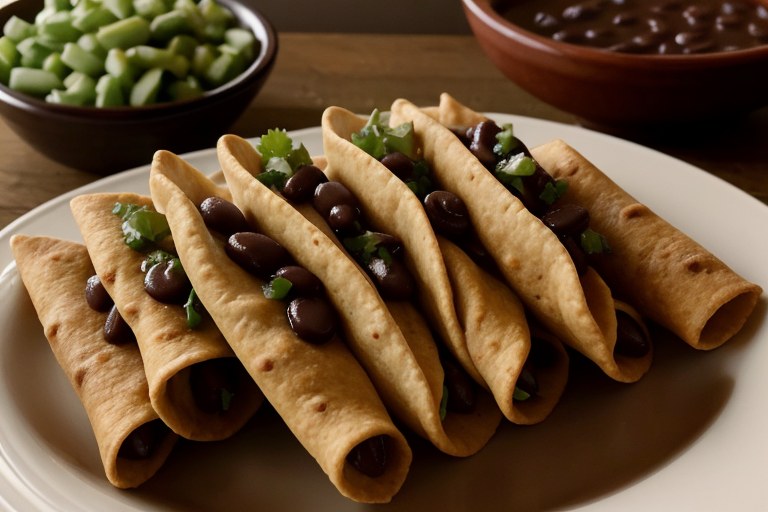 Creamy Black Bean Taquitos