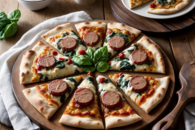 Sausage Spinach Pizza