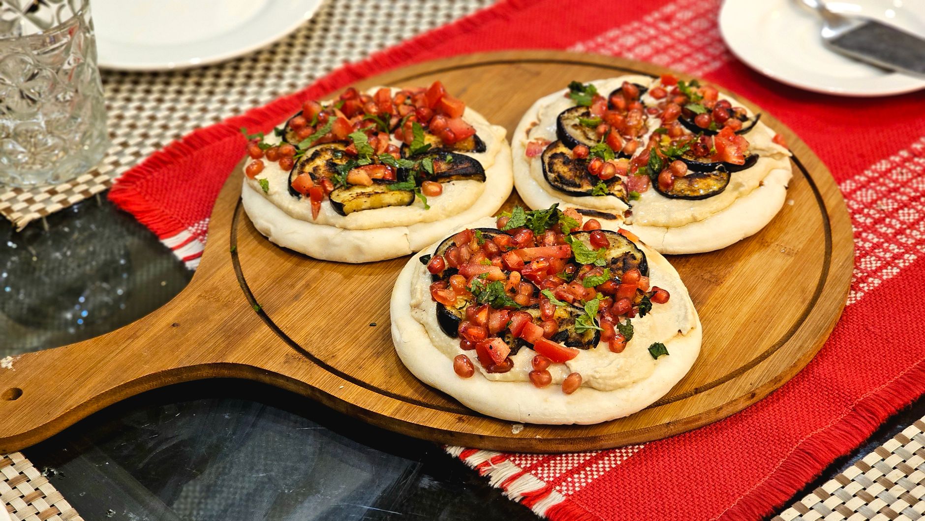 Hummus & Grilled Vegetable Pizza