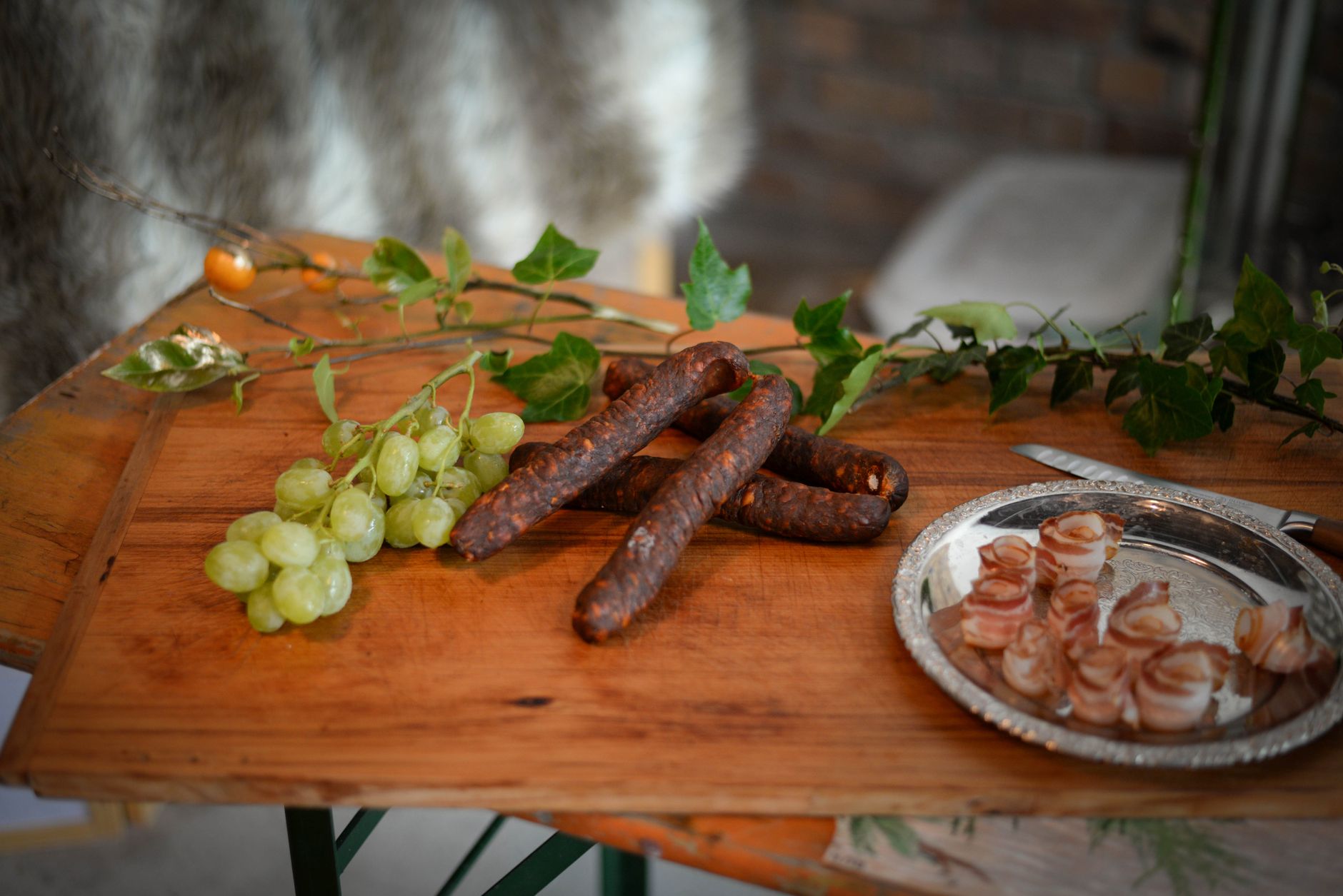 Tuscan Grapes and Sausages