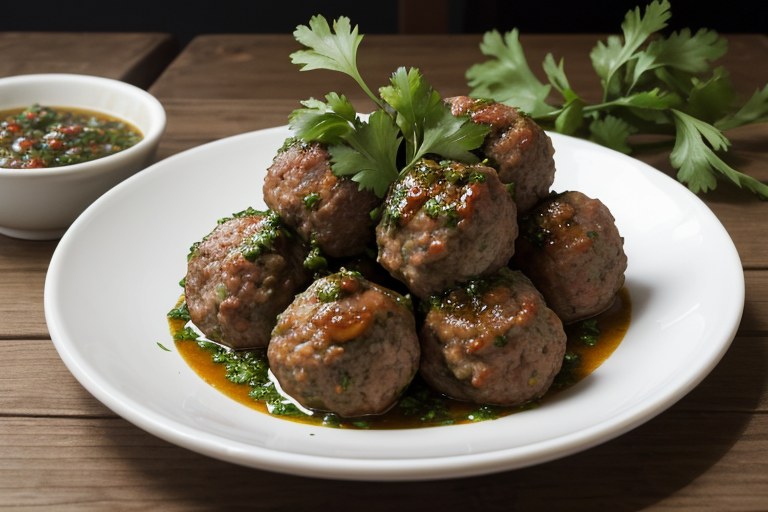Meatballs with Chimichurri Sauce