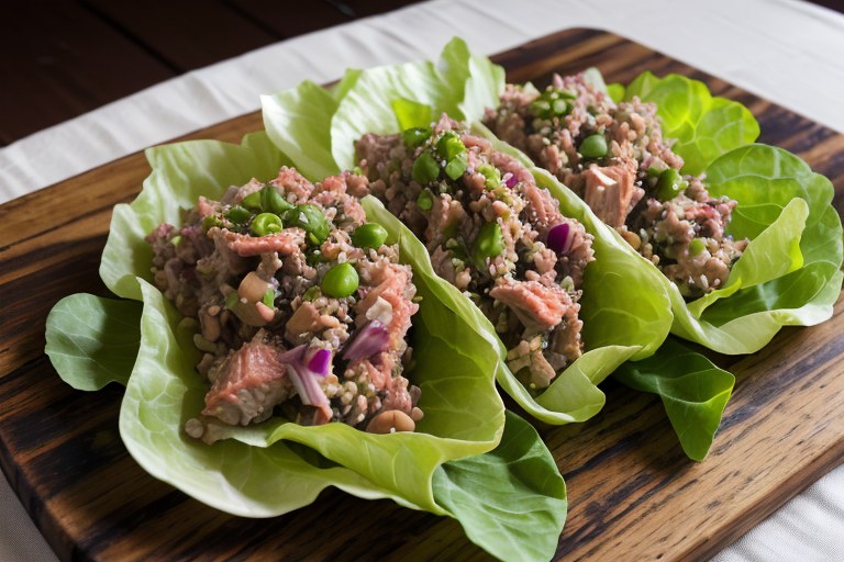 Tuna and White Bean Lettuce Wraps