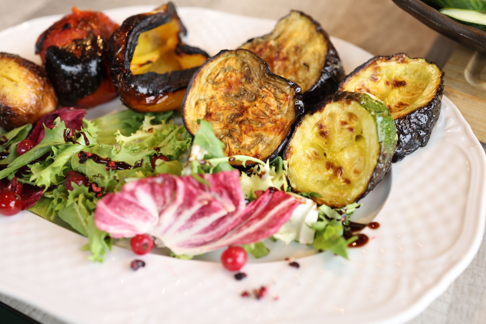 Broiled Balsamic Vegetables with Lemon Parsley Rice