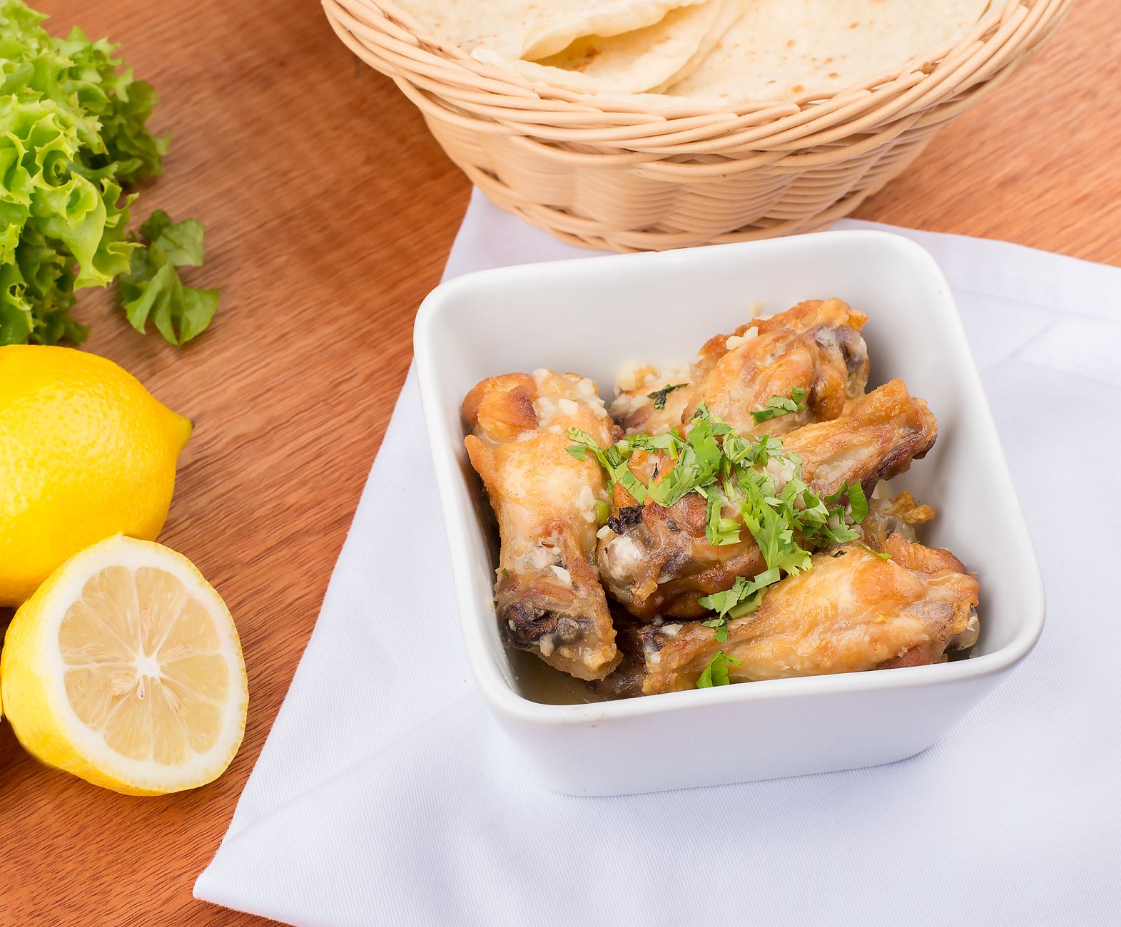 Chicken wings with cumin, lemon & garlic