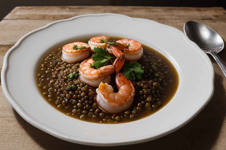 Shrimp and Lentils