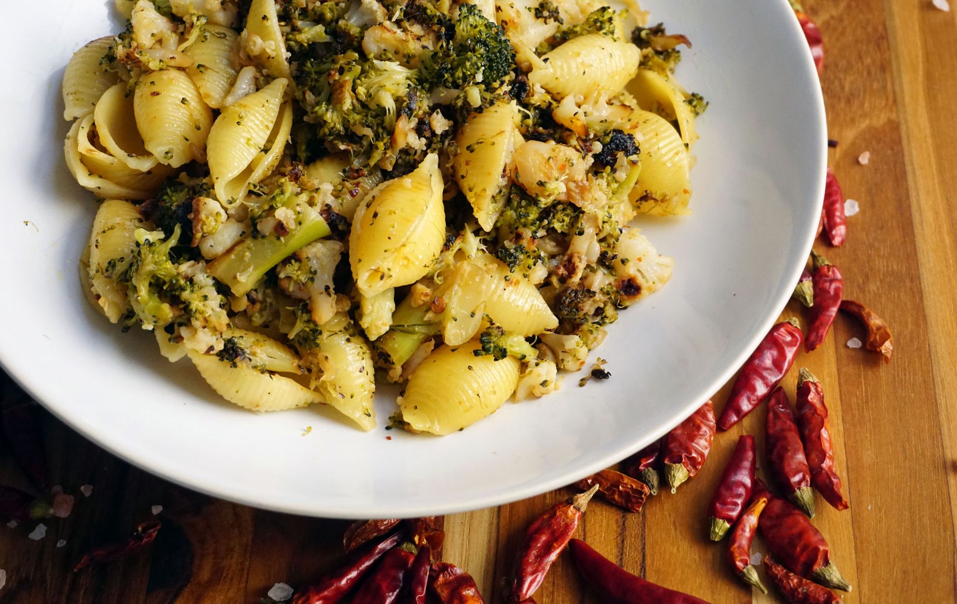 Roasted Broccoli Pasta with Lemon and Feta