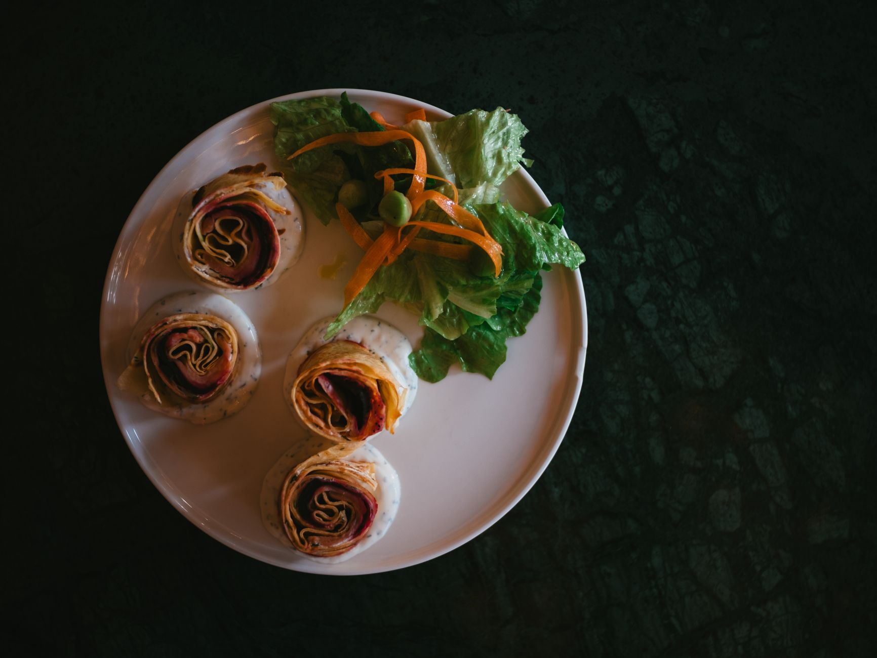 Salmon noodle wraps