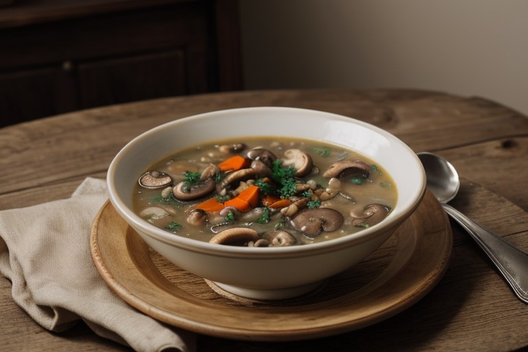 Easy Mushroom Barley Soup