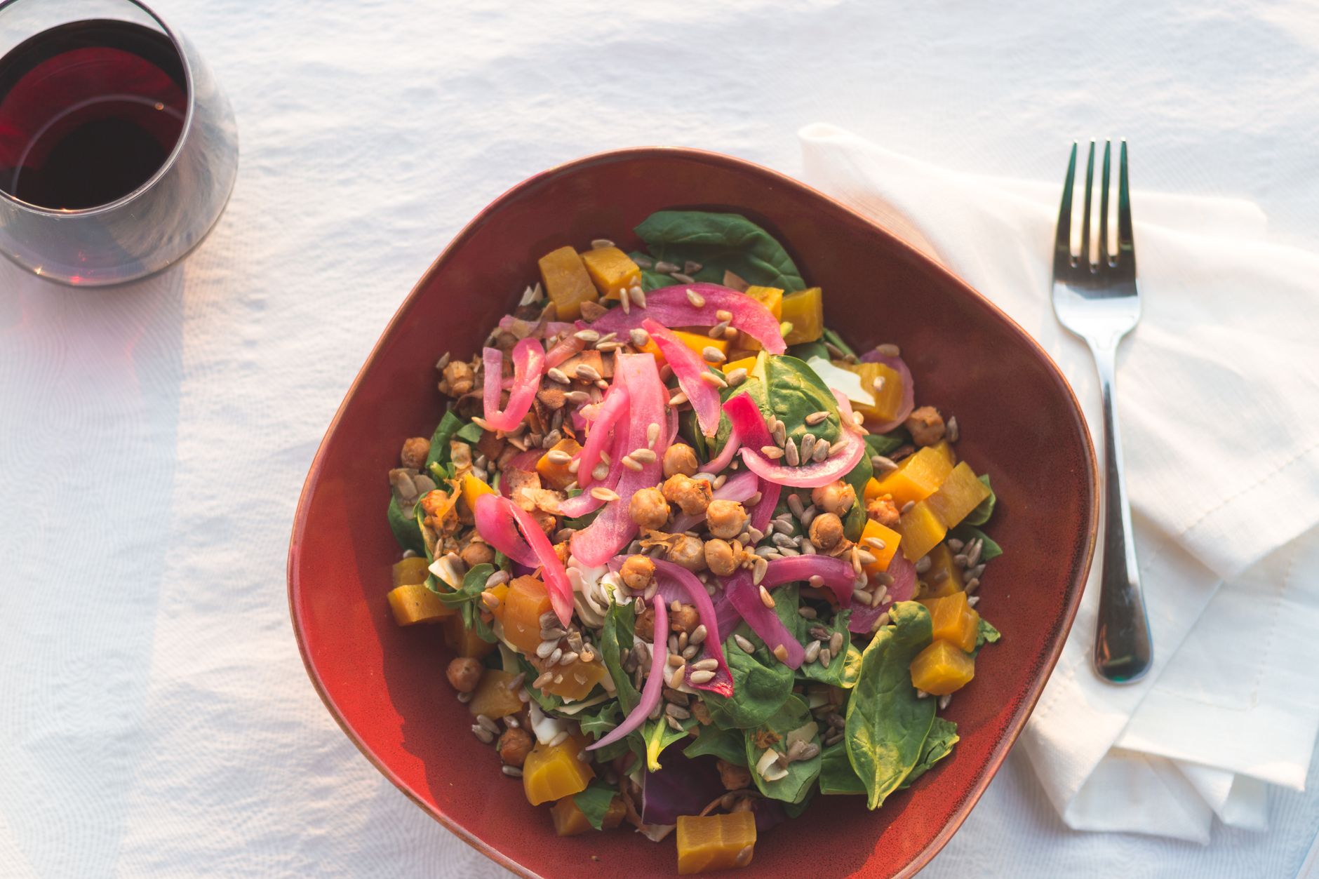 Pumpkin Seed Spinach Salad