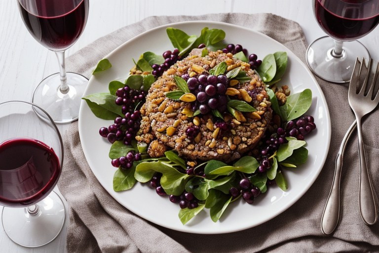 Pearled spelt with tarragon & red grapes