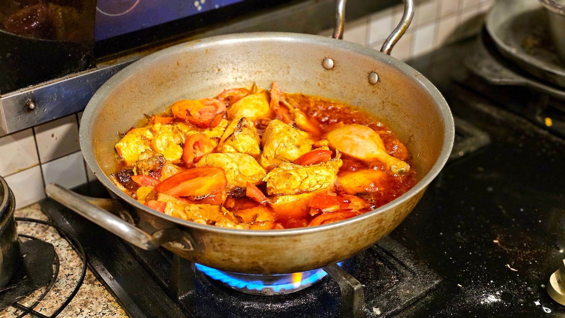Braised Chicken and Peaches