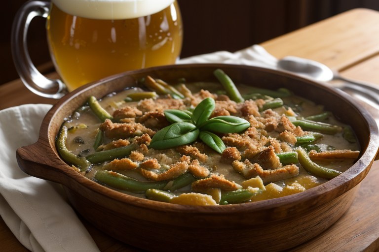 Beer-Cheese Green Bean Casserole