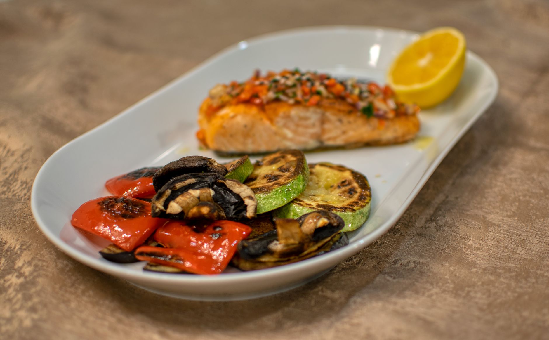 Blackened Salmon with Zucchini
