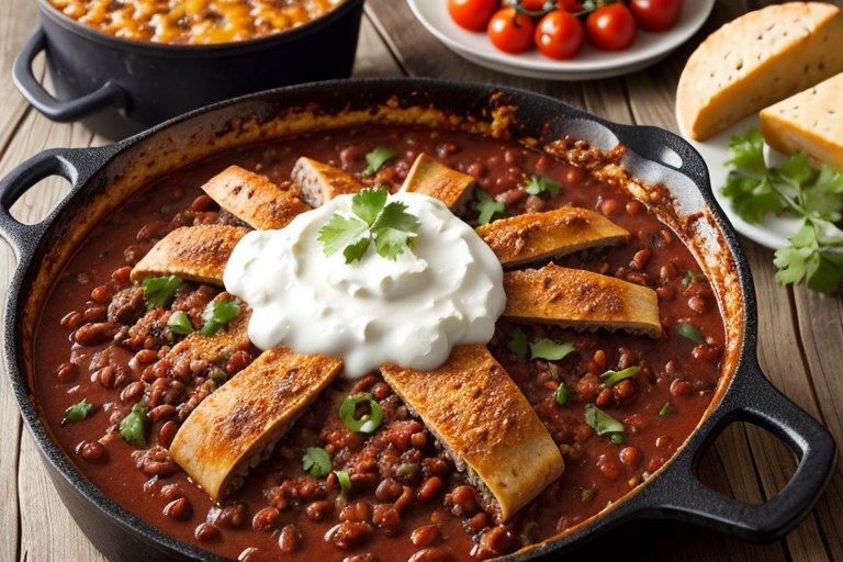 Fiesta Beef & Cheese Skillet Cobbler