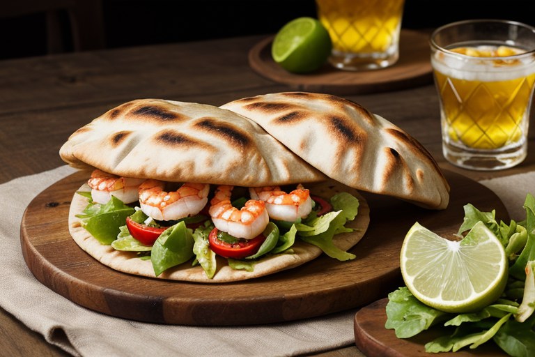 Lime prawn cocktail pitta salad