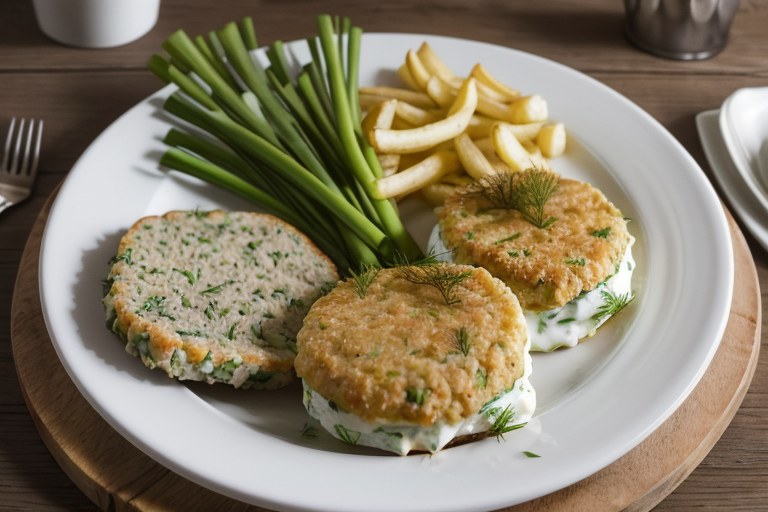 Tuna Patties with Dill Sauce