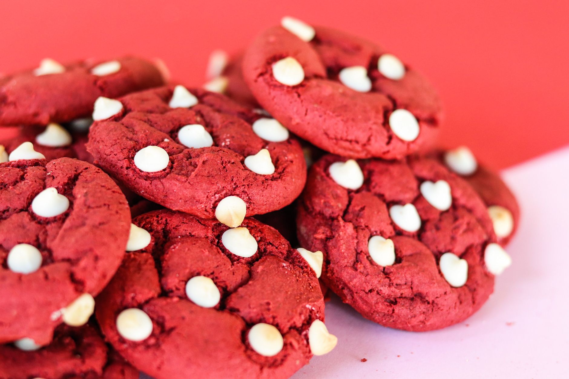 Red Velvet White Chip Cookies