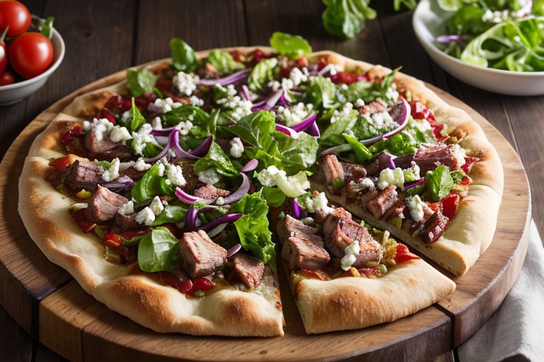 BBQ salad pizza