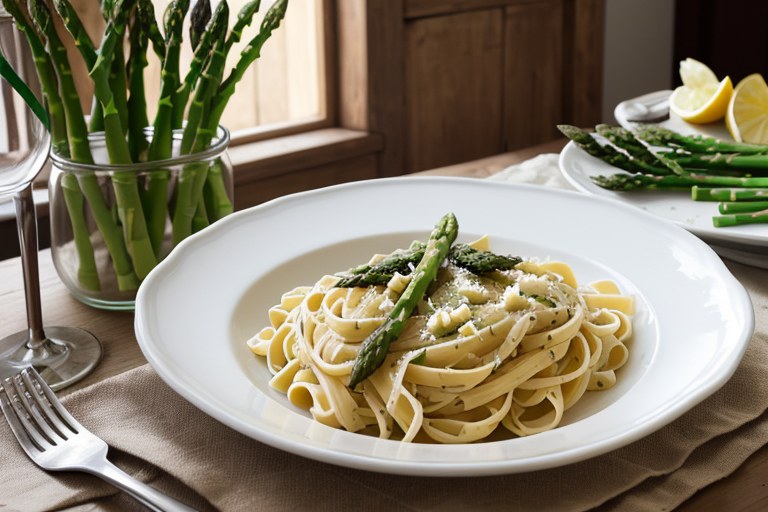 Lemon Garlic Asparagus Pasta
