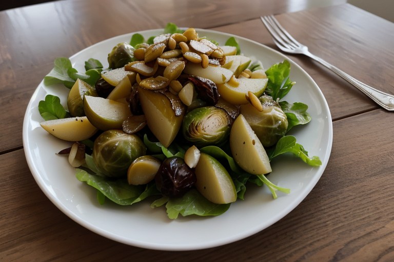 Warm Brussels Sprouts and Pear Salad with Dijon Vinaigrette
