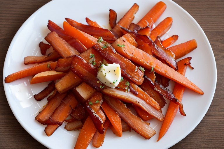 Carrots with bacon & marmalade butter