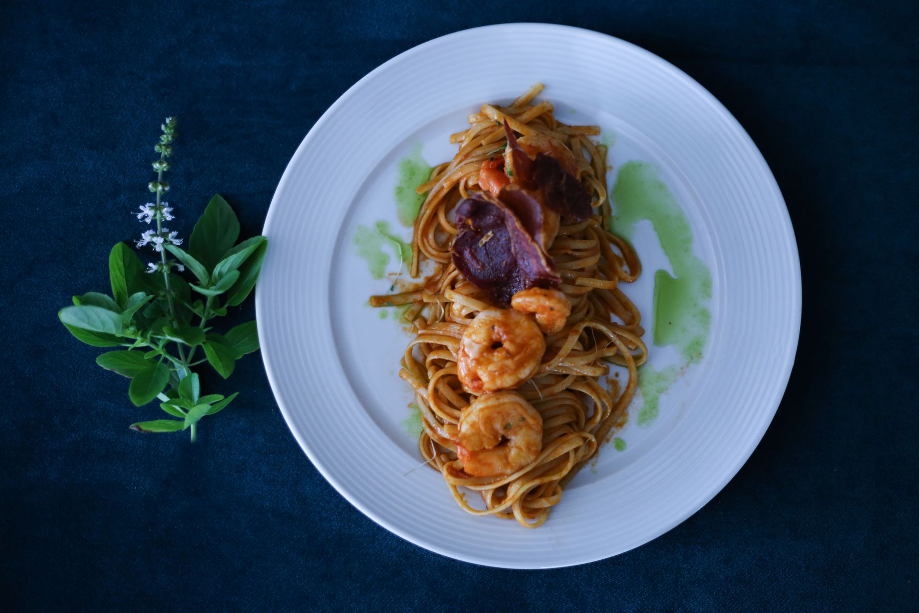 Basil-Lemon Crab Linguine