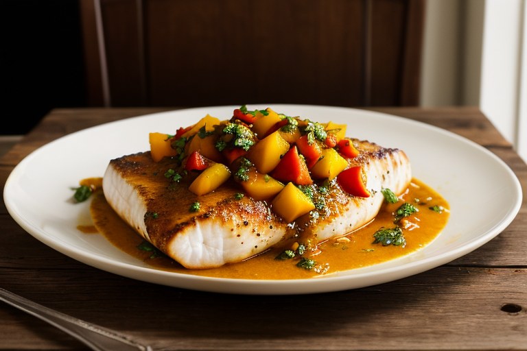 South Seas Mango Halibut