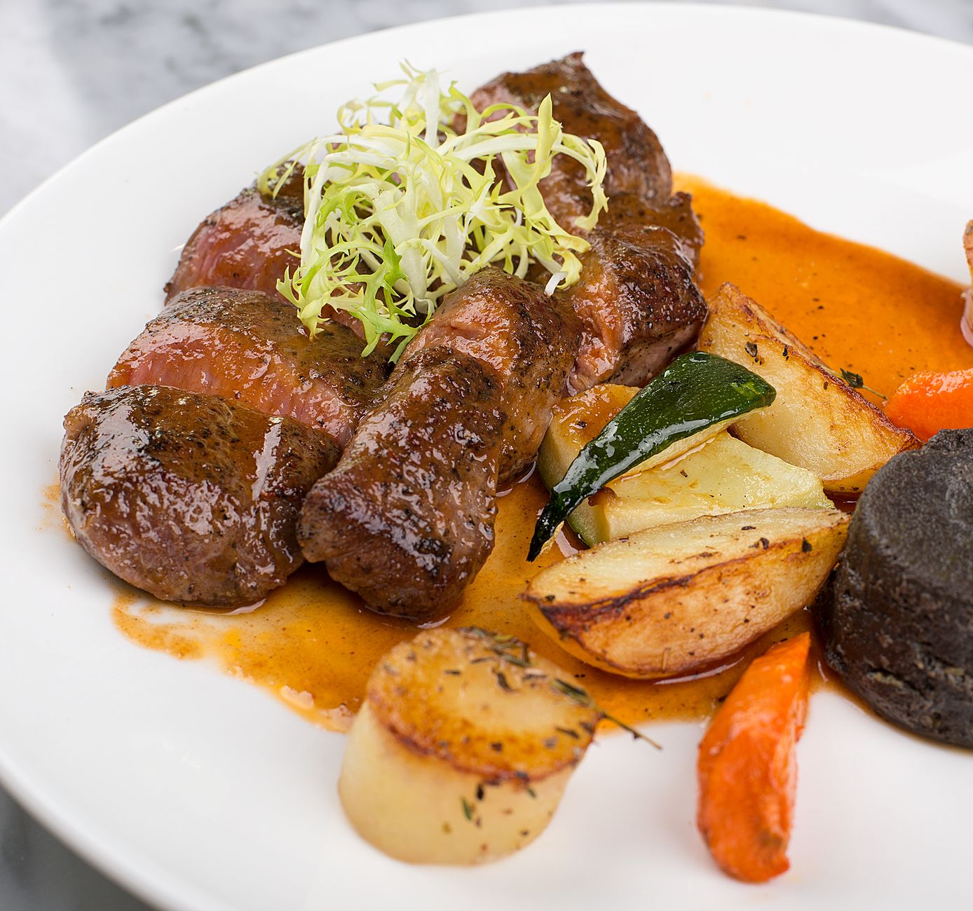 Beef Tenderloin with Sauteed Vegetables