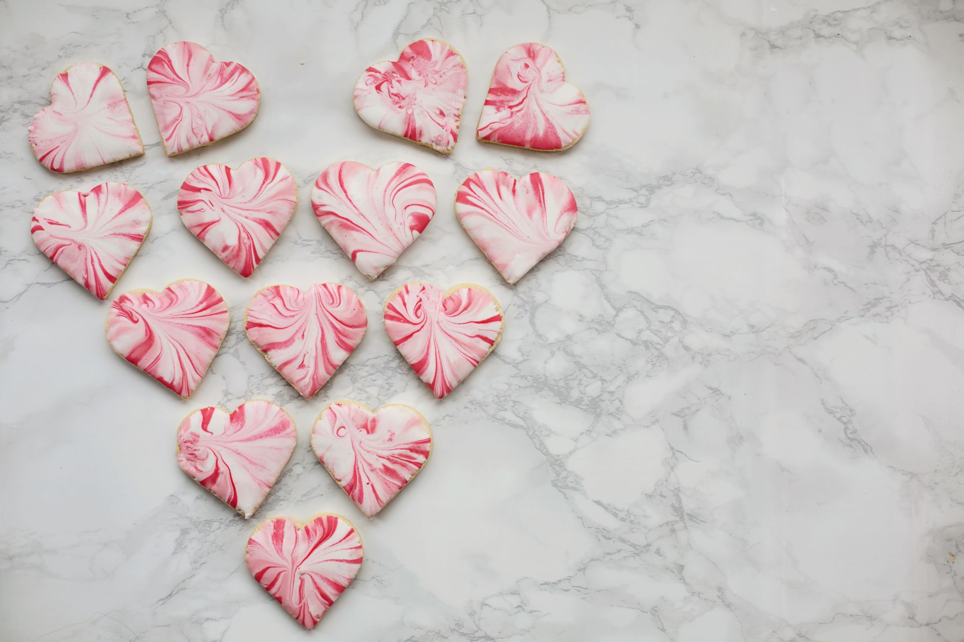 Marbled Meringue Hearts