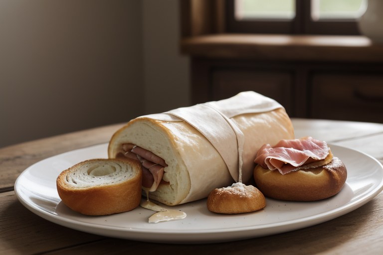 Brie wrapped in prosciutto & brioche