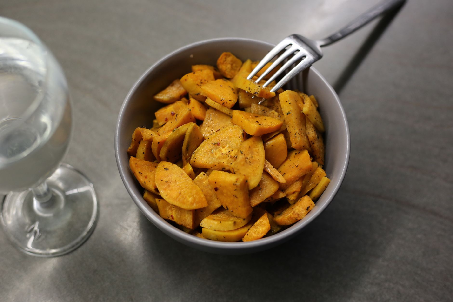 Maple Roasted Sweet Potatoes with Pecans