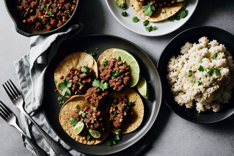 Beef and Cauliflower Taco Skillet