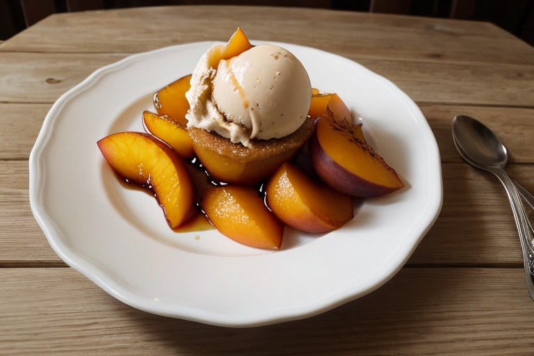 No Churn Balsamic Peach Ice Cream