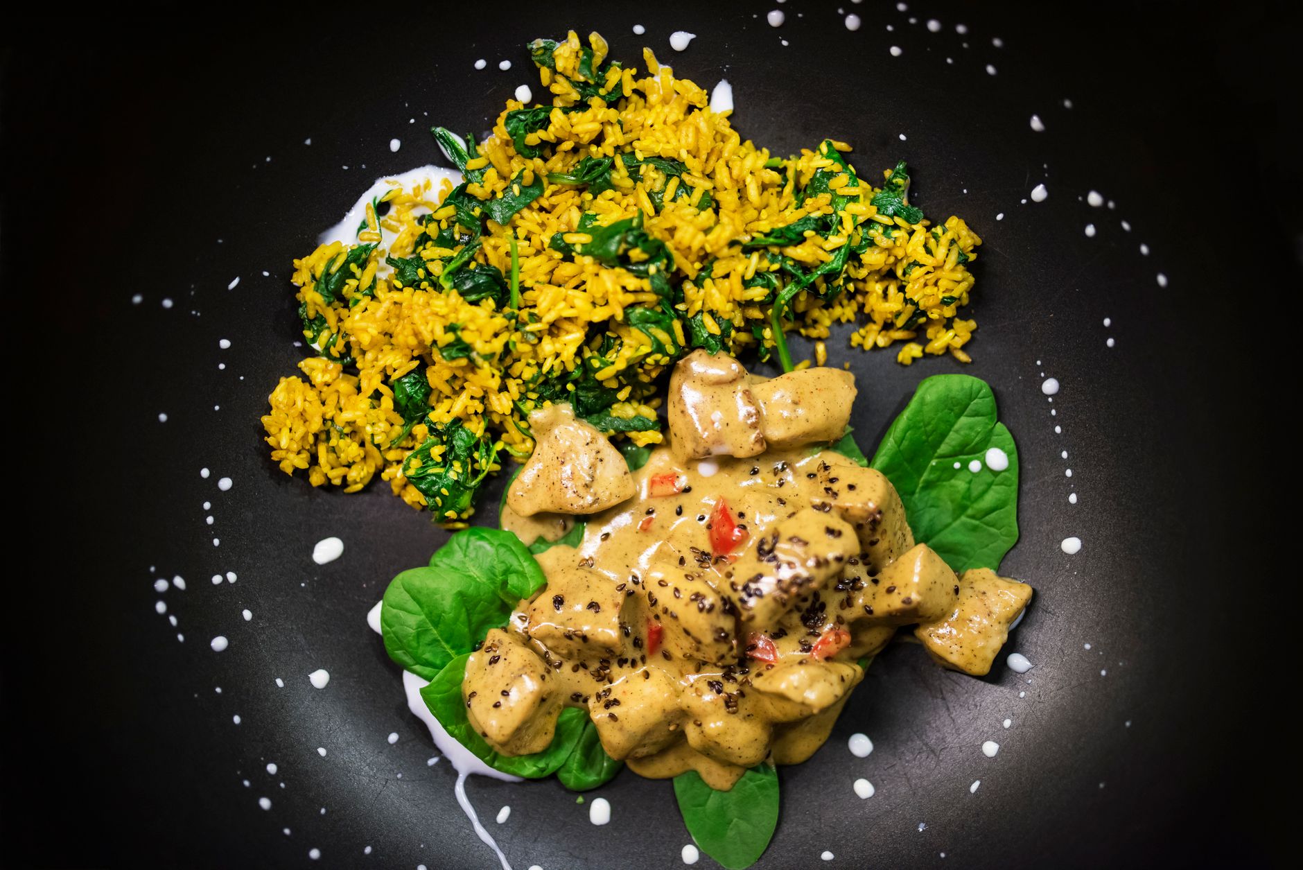 Tofu, Spinach, and Green Pea Curry