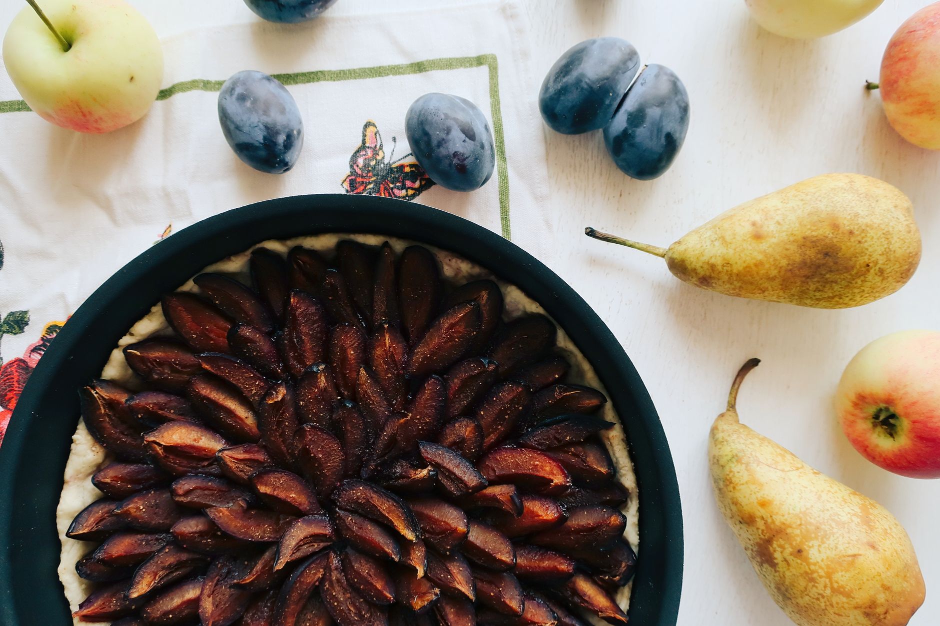 Plum & ginger tart