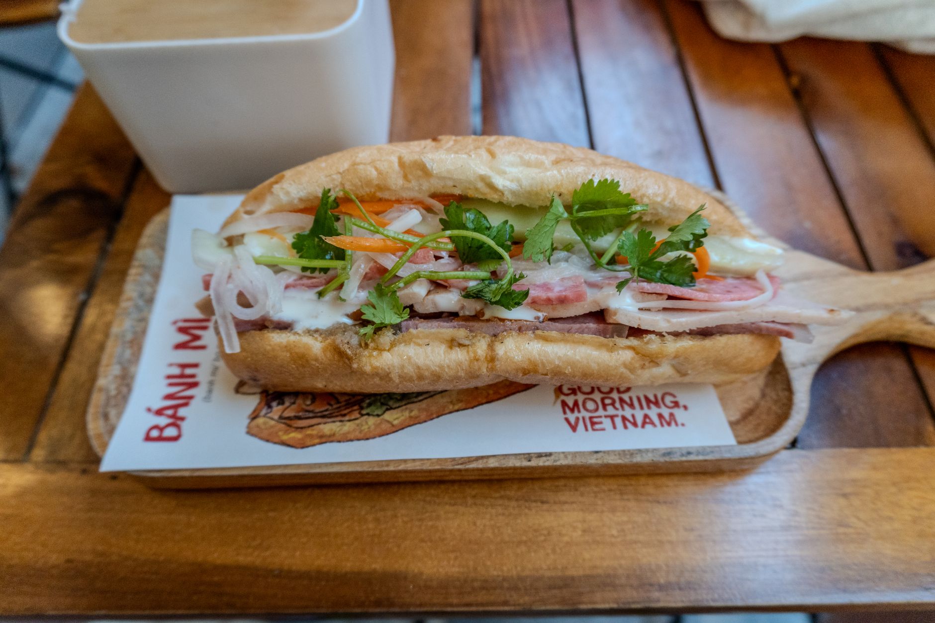 Leftover roast pork belly bánh mì