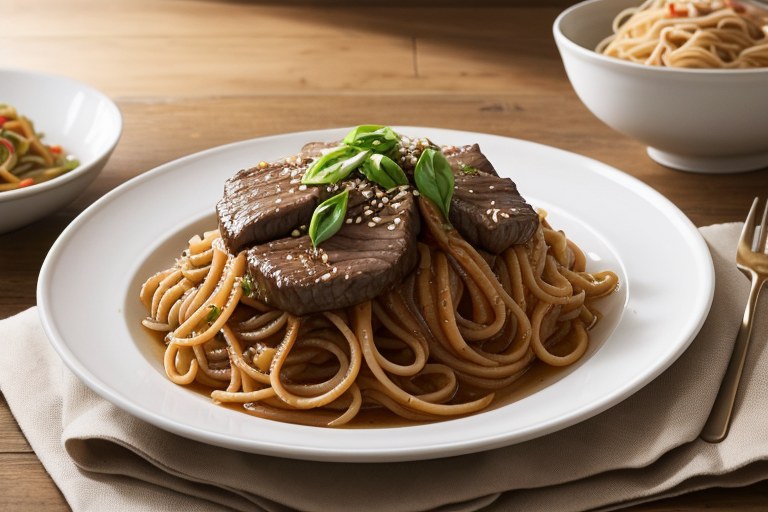 Healthy beef chow mein
