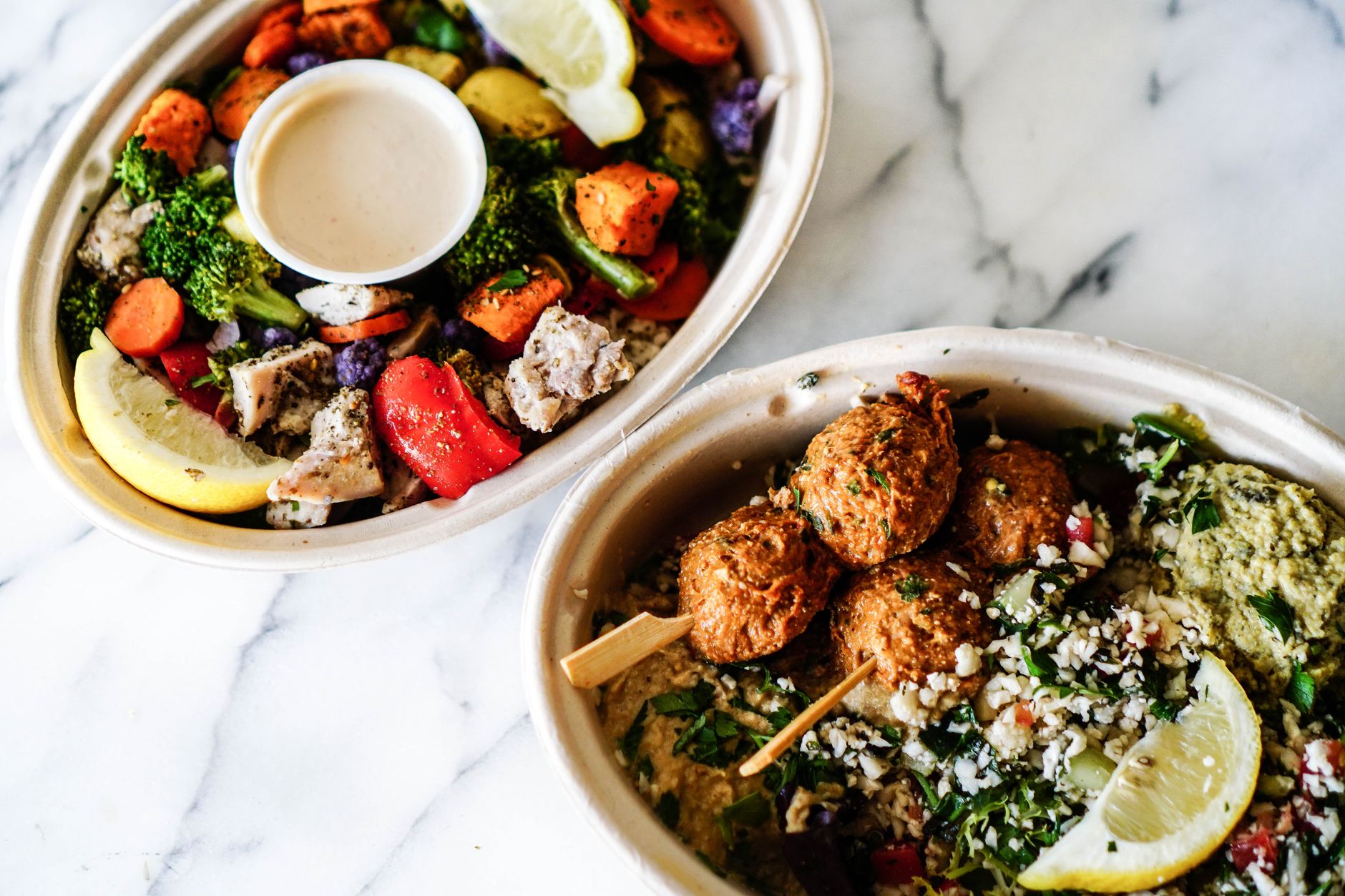 Roasted Cauliflower Salad with Lemon Tahini Dressing