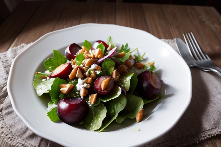 Plum Salad with Lemon Ginger Dressing