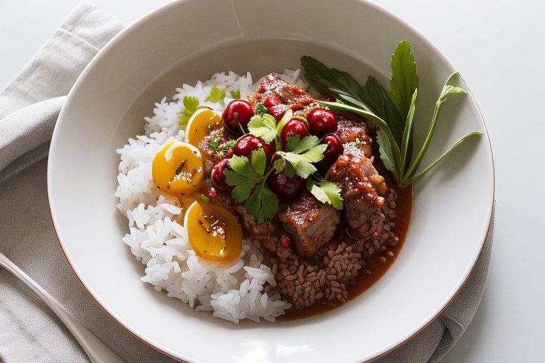Pork and Cherry Rice Bowls