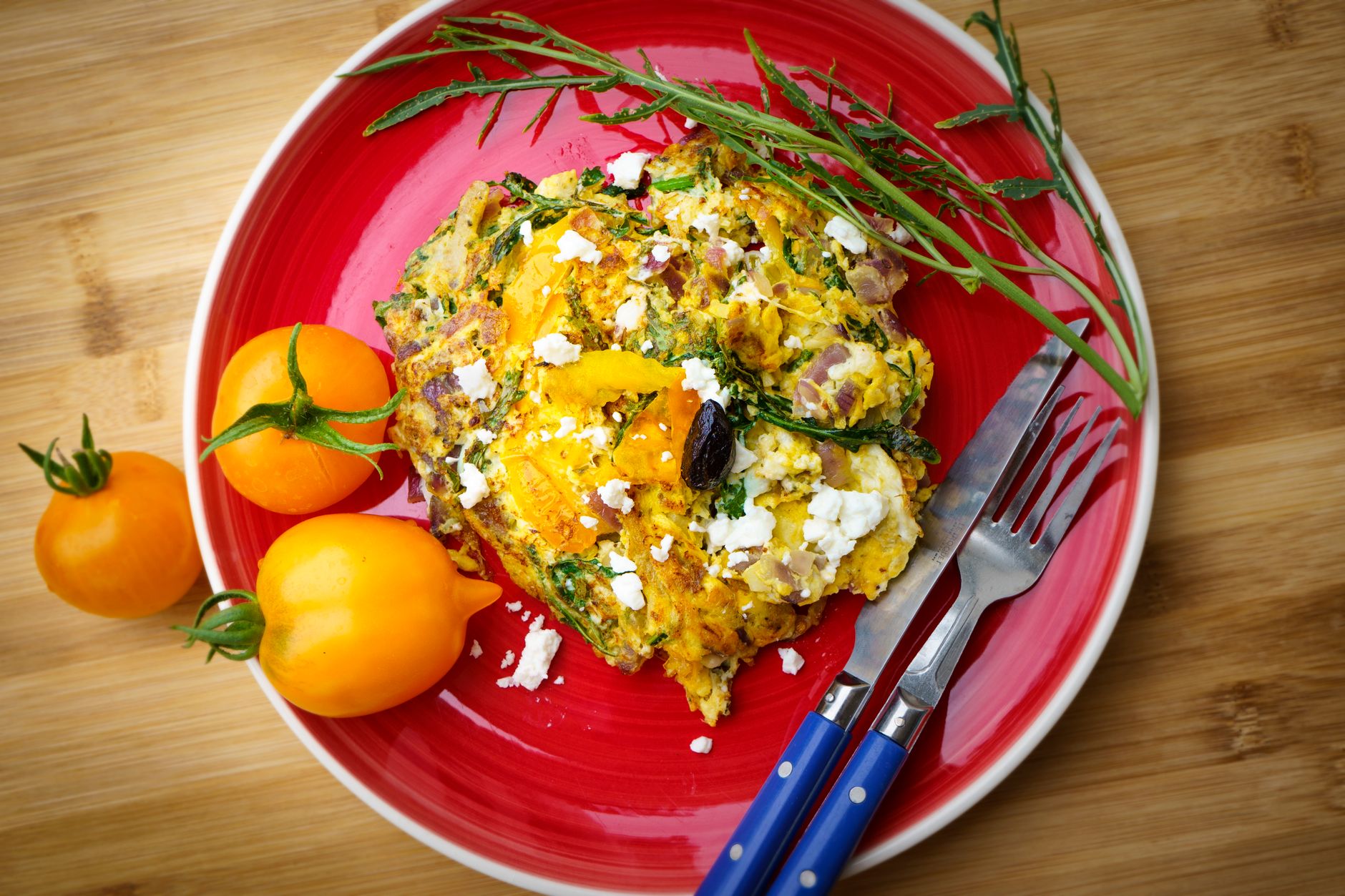 Roasted Red Pepper and Feta Frittata