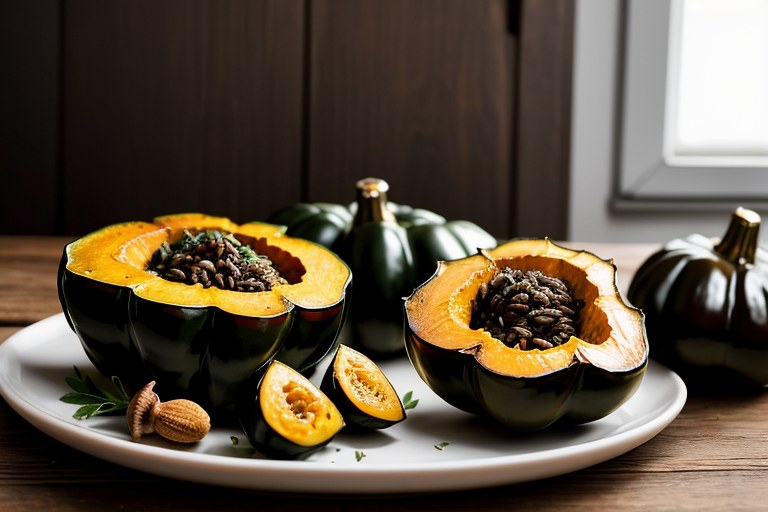 Wild Rice Stuffed Acorn Squash