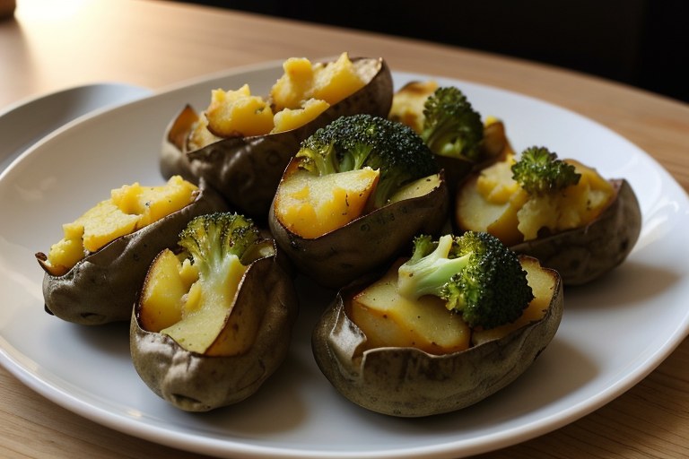 Broccoli Cheddar Stuffed Baked Potatoes