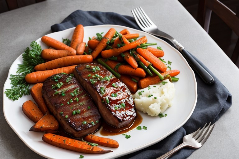 Soy-Glazed Meatloaves with Wasabi Mashed Potatoes & Roasted Carrots