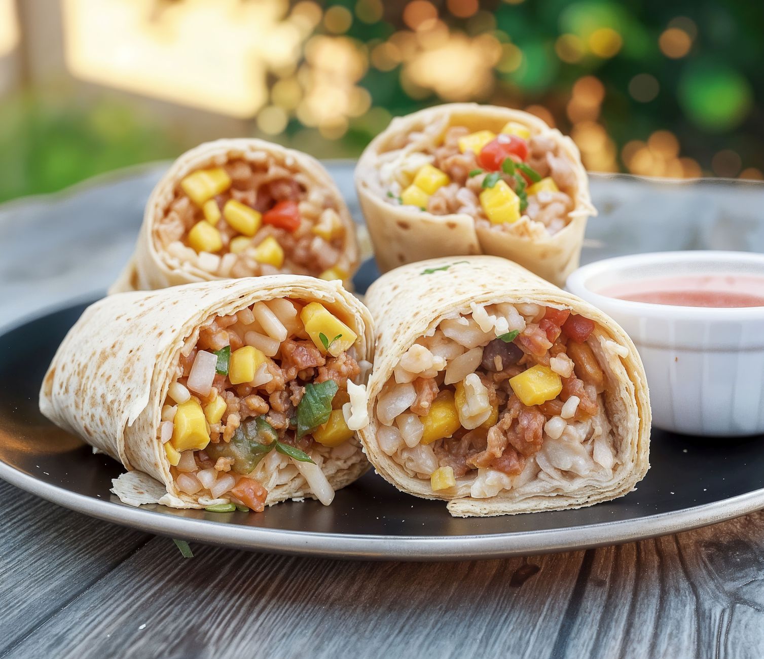 Corn, Rice & Bean Burritos