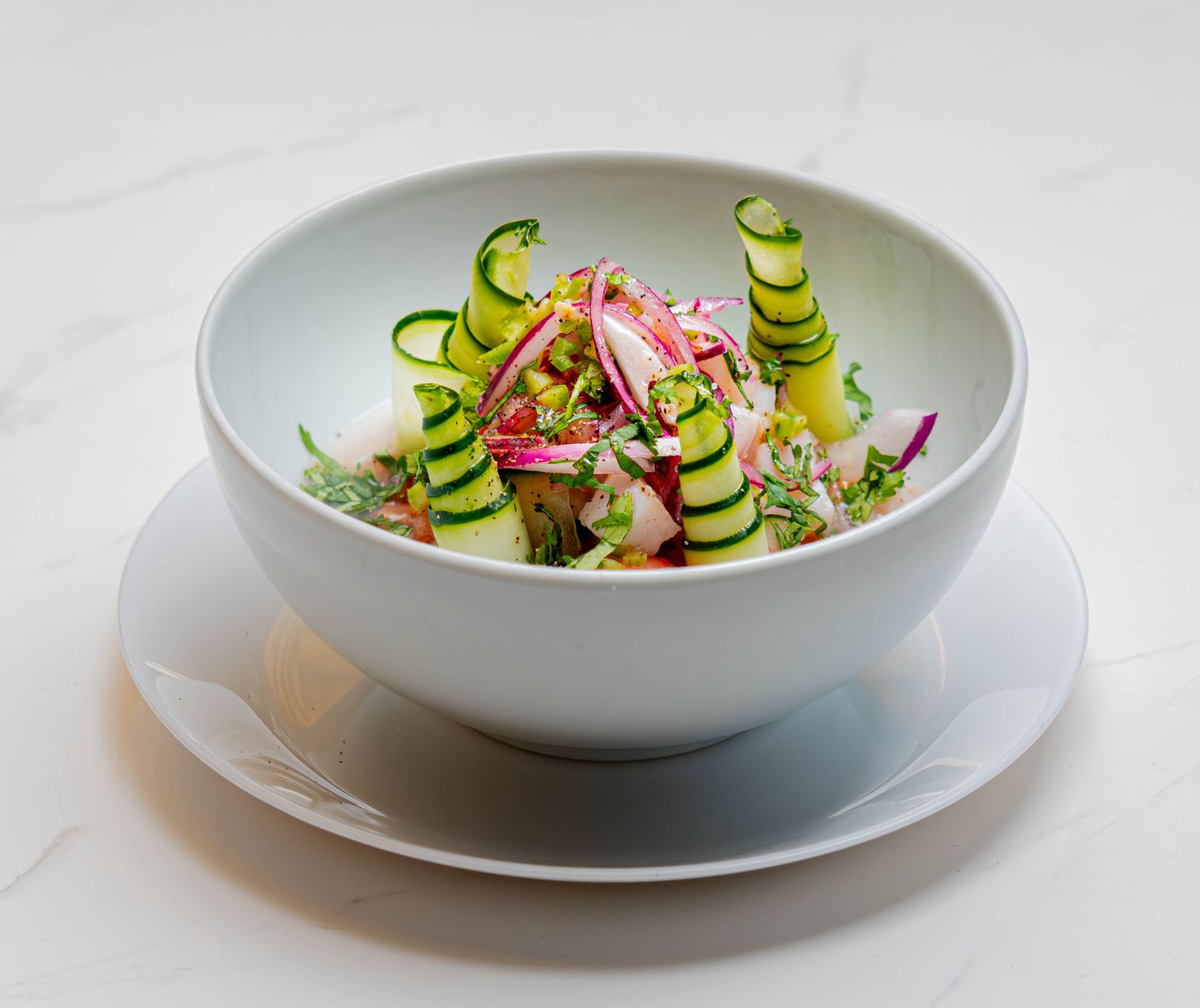 Butter bean, cucumber & radish salad