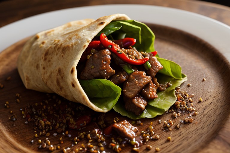 Stir-fry chilli beef wraps