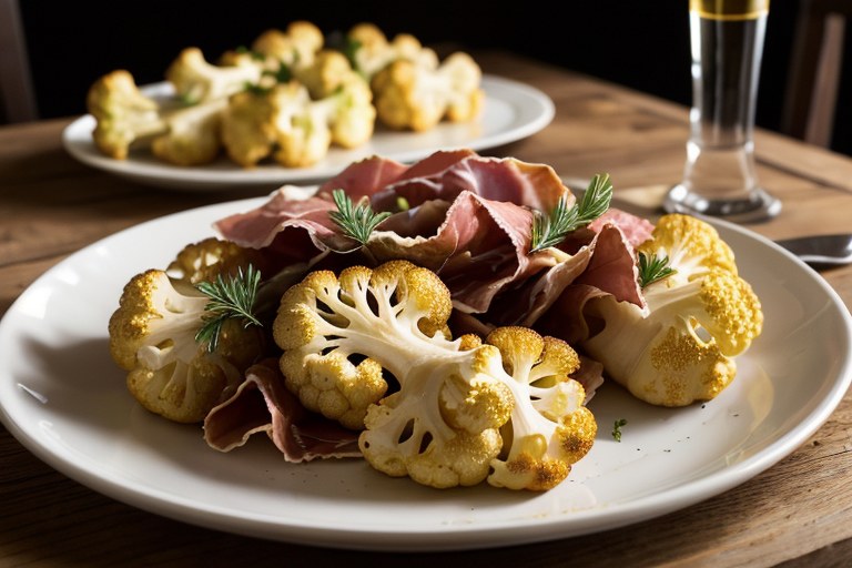 Roast cauliflower with prosciutto & taleggio