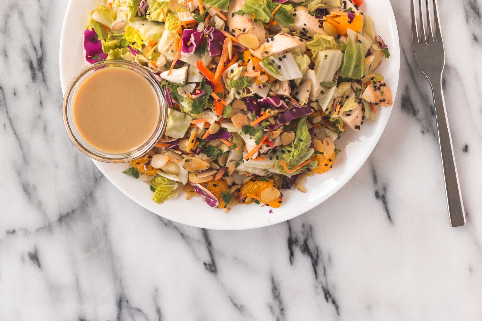 Chicken and Mandarin Salad with Simple Sesame Dressing