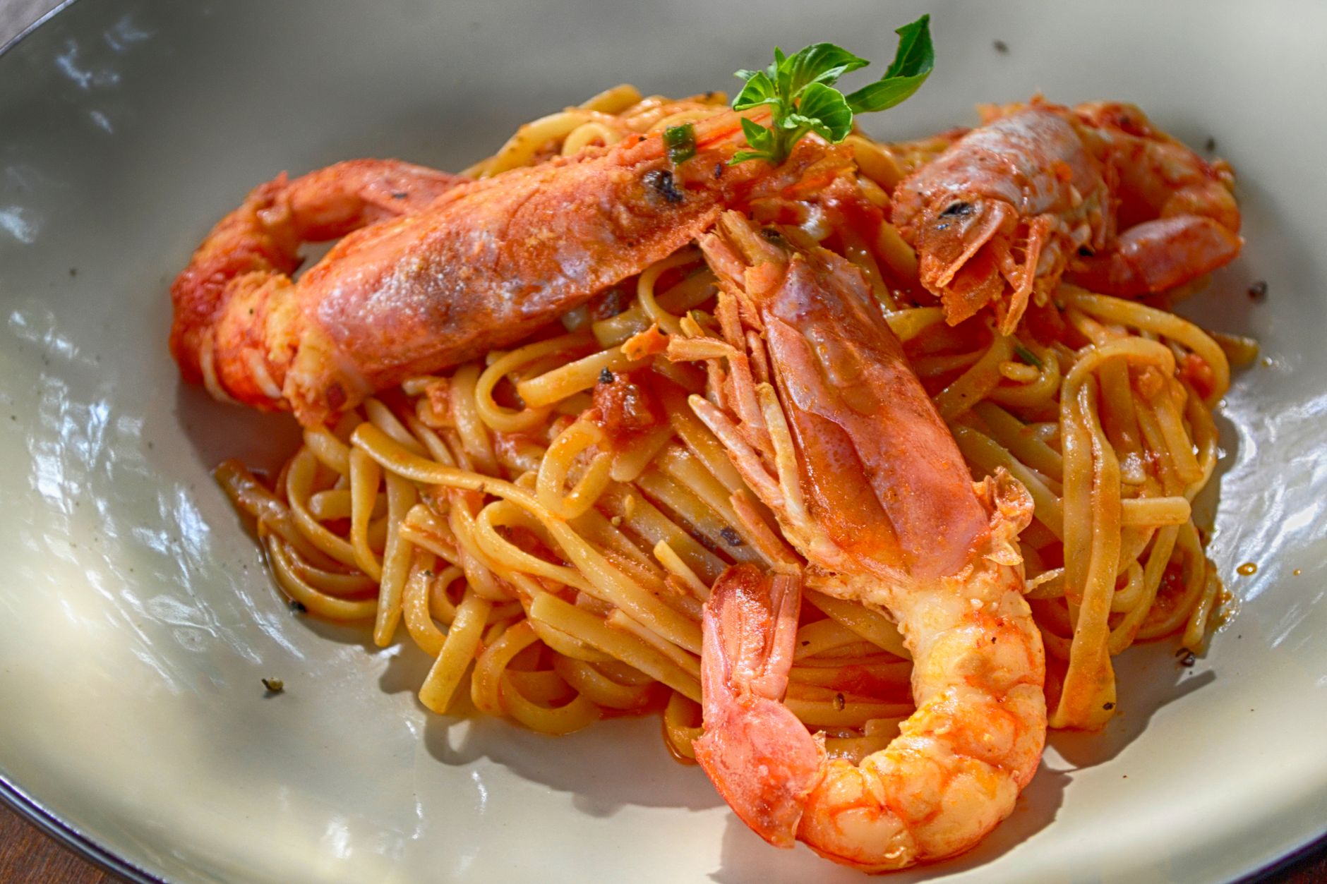 Lemony prawn pasta